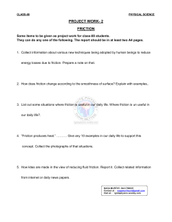 PROJECT WORK- 2 FRICTION - ignite physics