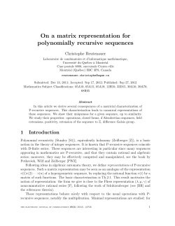 On a matrix representation for polynomially recursive sequences