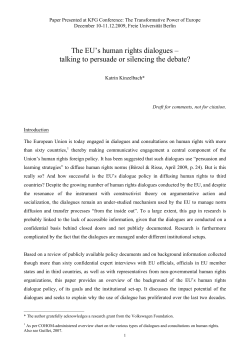 The EU`s human rights dialogues &ndash; talking to - polsoz.fu