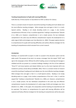 Page Teaching Comprehension to Pupils with Learning Difficulties