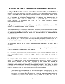 A Critique of Bob Enyart`s &ldquo;The Geocentric Universe v. Extreme