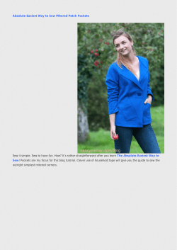 Absolute Easiest Way to Sew Mitered Patch Pockets