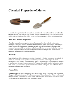 Chemical Properties of Matter