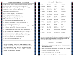 Fondness and Admiration Questionnaire Exercise 1