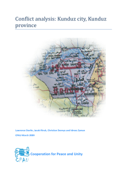 Conflict analysis: Kunduz city, Kunduz province