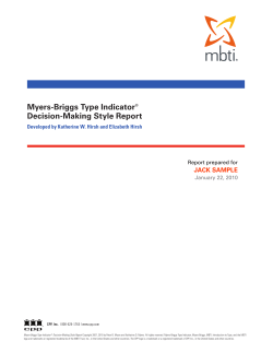 Myers-Briggs Type Indicator&reg; Decision-Making