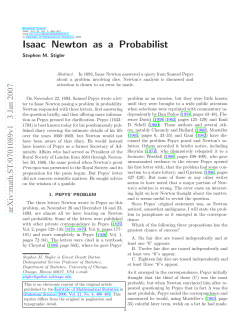 Isaac Newton as a Probabilist