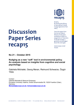 Nudging as a new `soft` tool in environmental policy