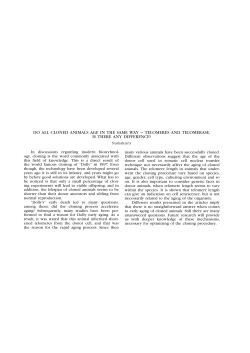 do all cloned animals age in the same way &mdash; telomeres