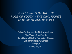 PUBLIC PROTEST AND THE FIRST AMENDMENT: The Voice of the