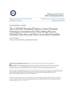 The CSDMS Standard Names - BYU ScholarsArchive