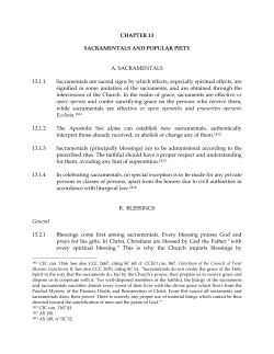 CHAPTER 13 SACRAMENTALS AND POPULAR PIETY A
