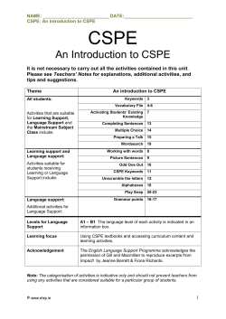 An Introduction to CSPE - English Language Support Programme