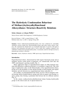 The Hydrolysis=Condensation Behaviour