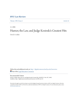 Humor, the Law, and Judge Kozinski`s Greatest Hits