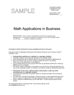 Math Applications in Business - Beavercreek City School District
