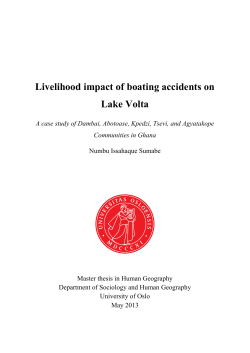 Livelihood impact of boating accidents on Lake Volta - DUO