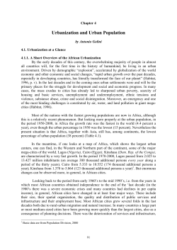 Urbanization and Urban Population