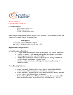 Medieval Literature - Clayton State University