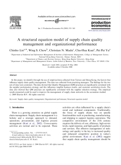 A structural equation model of supply chain quality management