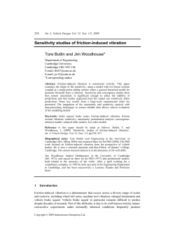 Sensitivity studies of friction-induced vibration Tore Butlin and Jim