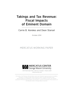 Takings and Tax Revenue: Fiscal Impacts of Eminent Domain