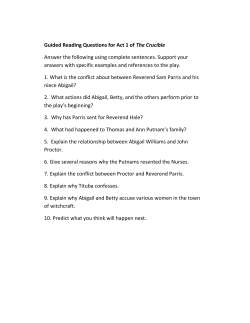 Guided Reading Questions for Act 1 of The Crucible Answer the