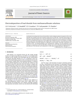 Journal of Power Sources Electrodeposition of lead dioxide