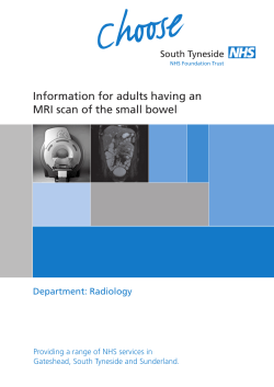 Information for adults having an MRI scan of the small bowel