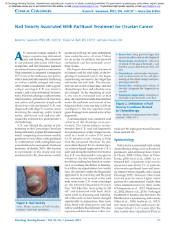 Nail Toxicity Associated With Paclitaxel Treatment for Ovarian Cancer