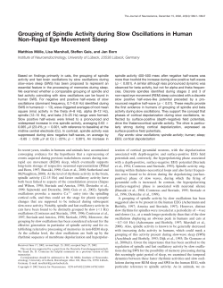 Grouping of Spindle Activity during Slow Oscillations in Human Non