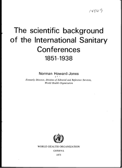 The scientific background of the International Sanitary Conferences