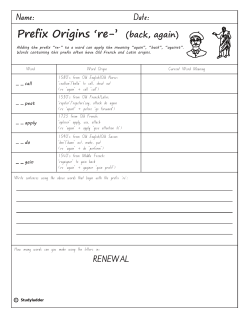 Prefix re meaning again Year5