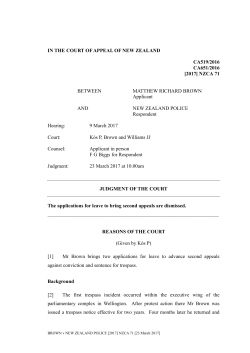 BROWN v NEW ZEALAND POLICE [2017] NZCA 71 [23 March 2017]