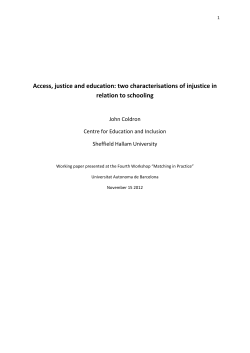 Access, justice and education: two characterisations of injustice in