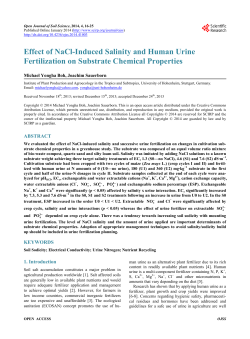 Effect of NaCl-Induced Salinity and Human Urine Fertilization on