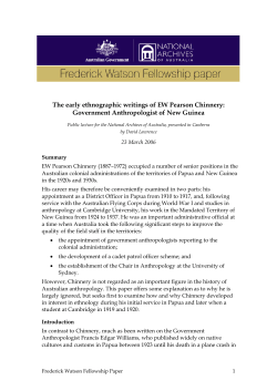 The early ethnographic writings of EW Pearson Chinnery