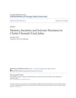 Memory, Ancestors, and Activism/Resistance in