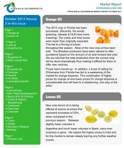 3 In this issue: Orange Oil Lemon Oil