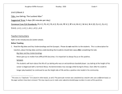 Unit 5/Week 3 Title: Lou Gehrig: The Luckiest Man1 Suggested Time