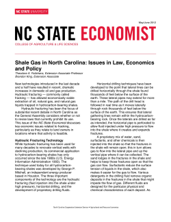 Shale Gas in North Carolina: Issues in Law, Economics and Policy