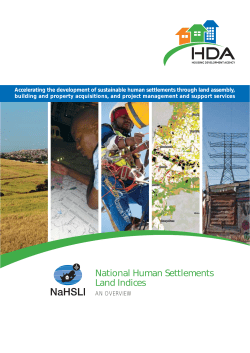 National Human Settlements Land Indices