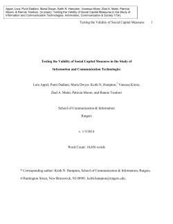 Testing the Validity of Social Capital Measures 1 Testing the Validity