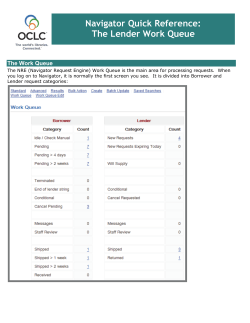 Navigator Quick Reference: The Lender Work Queue