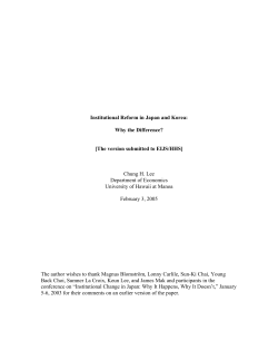 Institutional Reform in Japan and Korea: Why the Difference?