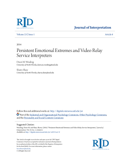 Persistent Emotional Extremes and Video Relay Service Interpreters