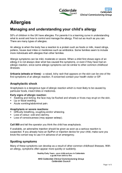 Allergies - Healthy Early Years