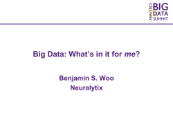 Big Data: What`s in it for me?