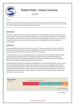 Bottled Water - Market Overview