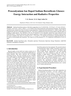 Sodium borosilicate glass, Absorption spectrum, Fluorescence